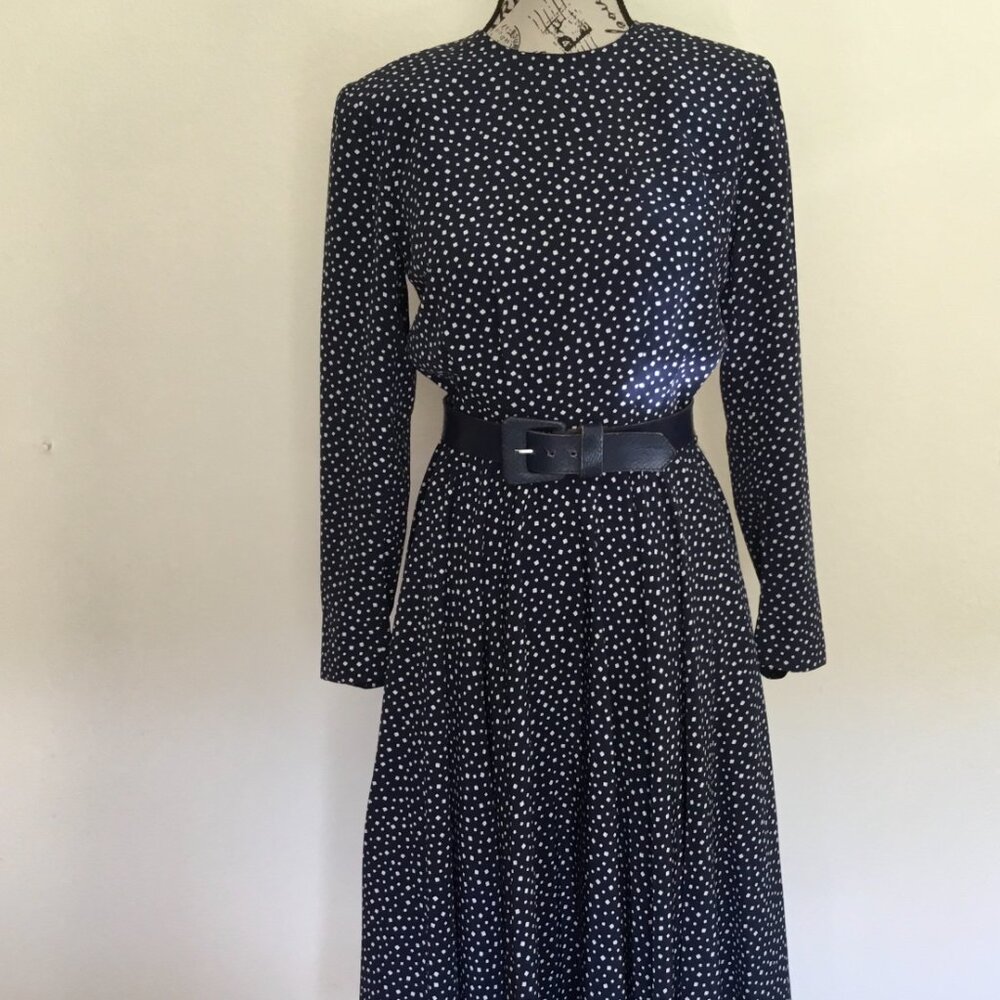 Liz Claiborne Navy and White Dress